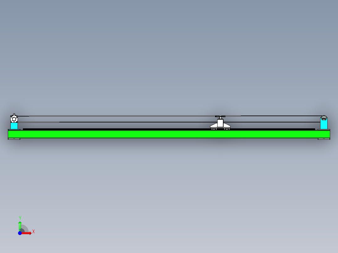 伺服电机加同步带长距离结构设计前视图