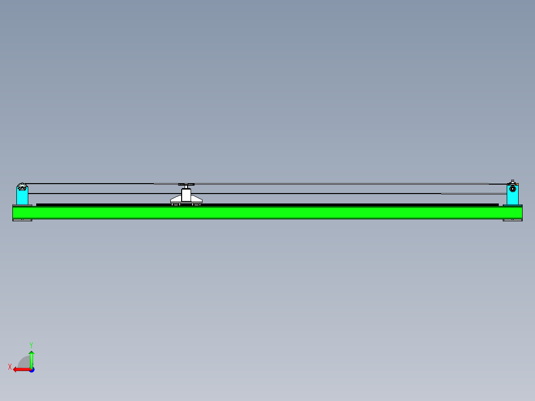 伺服电机加同步带长距离结构设计后视图