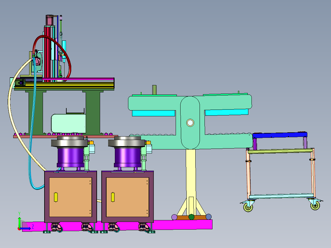 柔性化的天线装配操作装置左视图