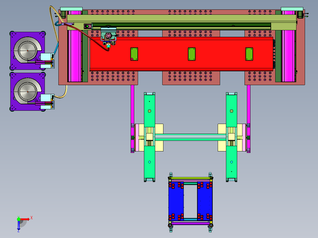 柔性化的天线装配操作装置俯视图