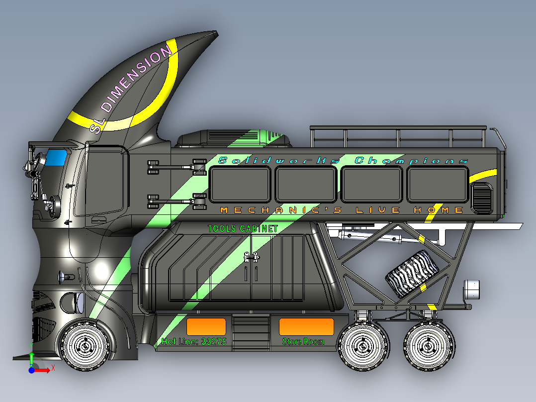 A2004446-锤子机械师卡车前视图