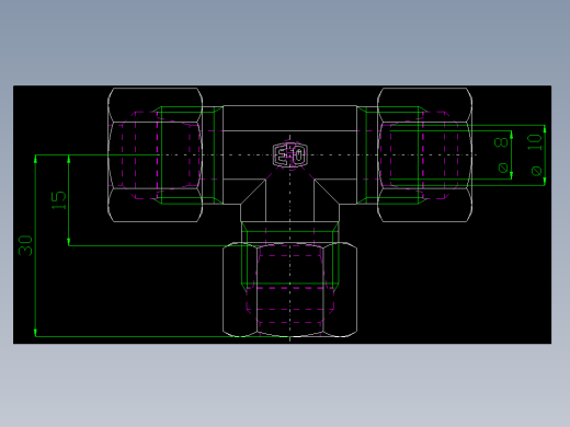 PARKER管接头EO Union tee T10L71_front