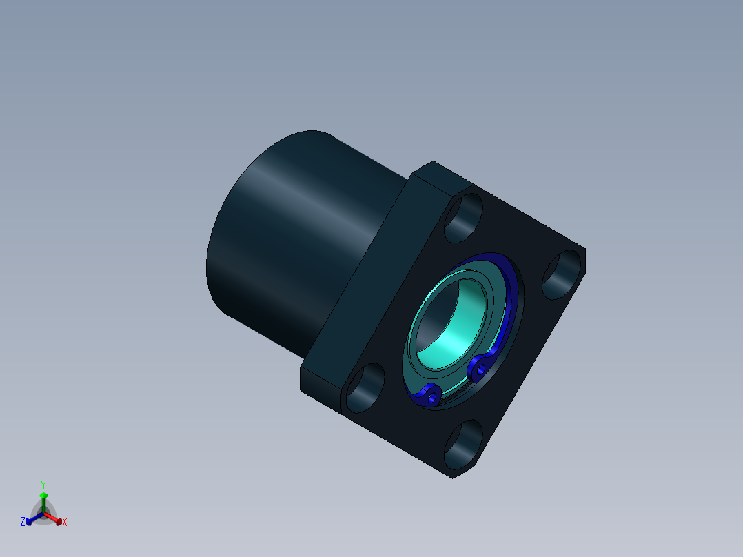 带座轴承BGFSBB6903ZZ-45正等轴测图