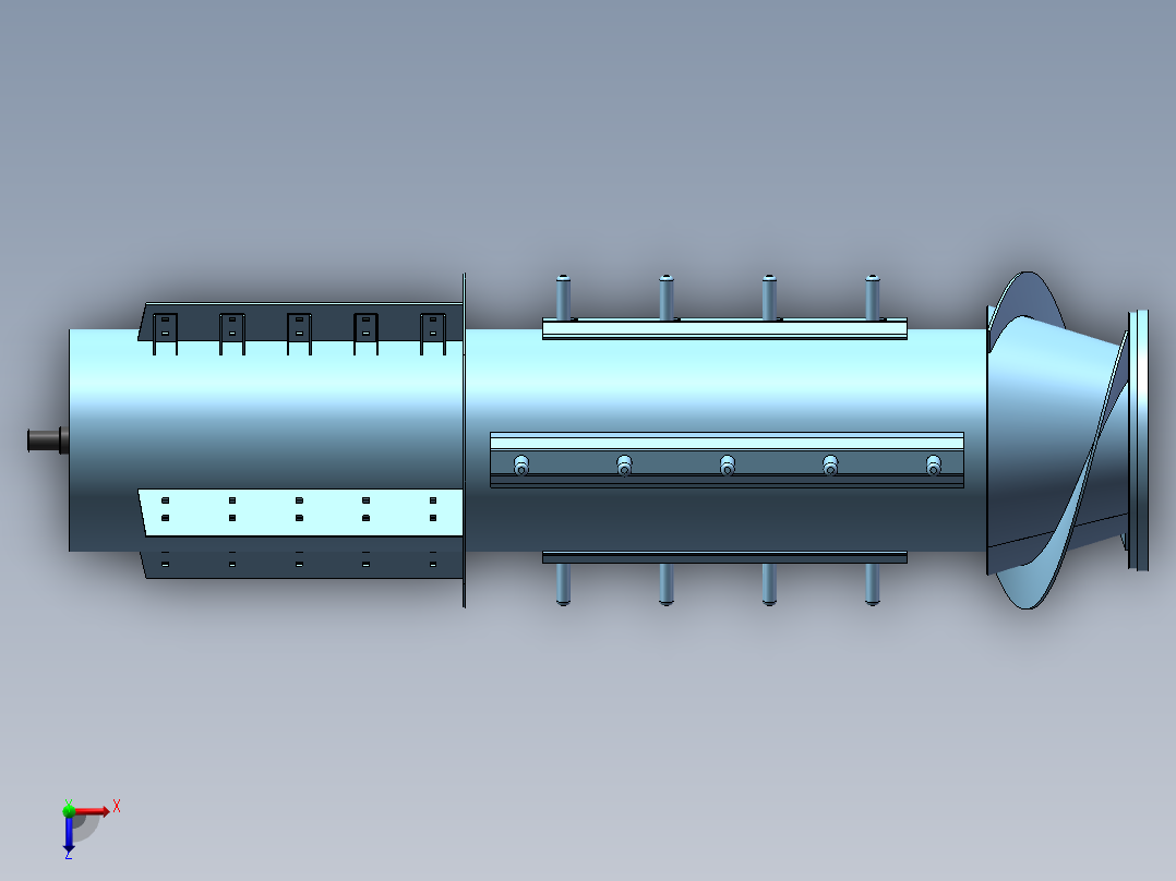 履带机玉米滚筒俯视图