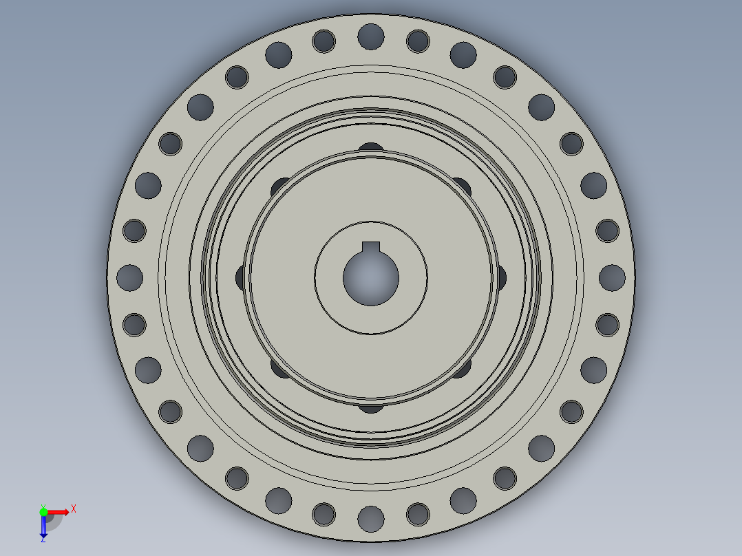CSG-40-100-2UH谐波减速机俯视图