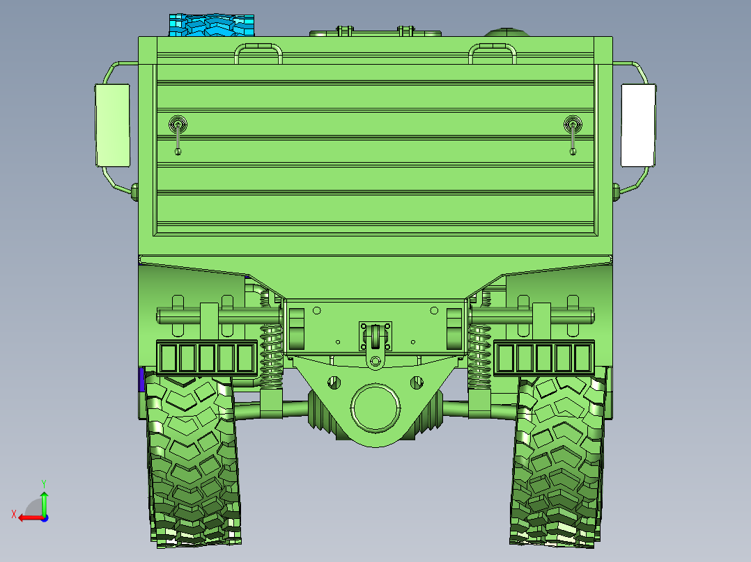 八十年代重型进口汽车后视图