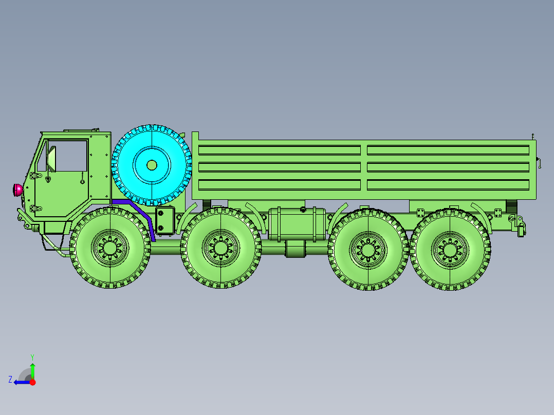 八十年代重型进口汽车右视图