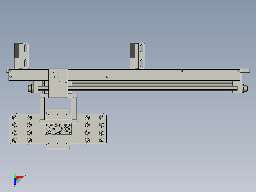 450机械手装配体左俯视图