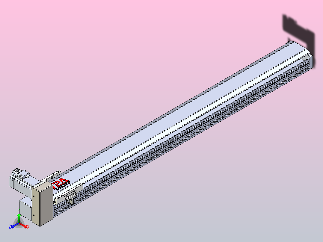 皮带直线轴半封闭可选导轨TPA-HNB-120D-110-L1050-RU-C-P40-N3主视图