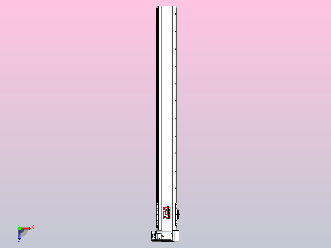 皮带直线轴半封闭可选导轨TPA-HNB-120D-110-L1050-RU-C-P40-N3俯视图