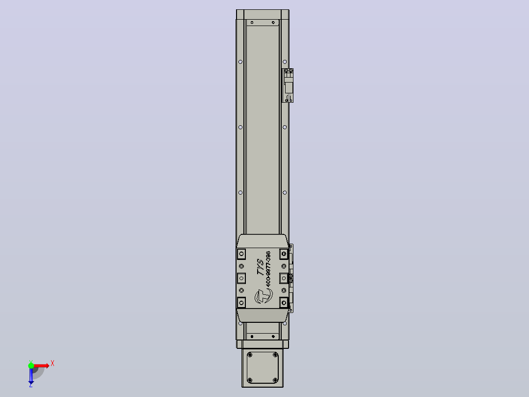 TH8-L300-B5-BC轨道内嵌式模组滑台俯视图