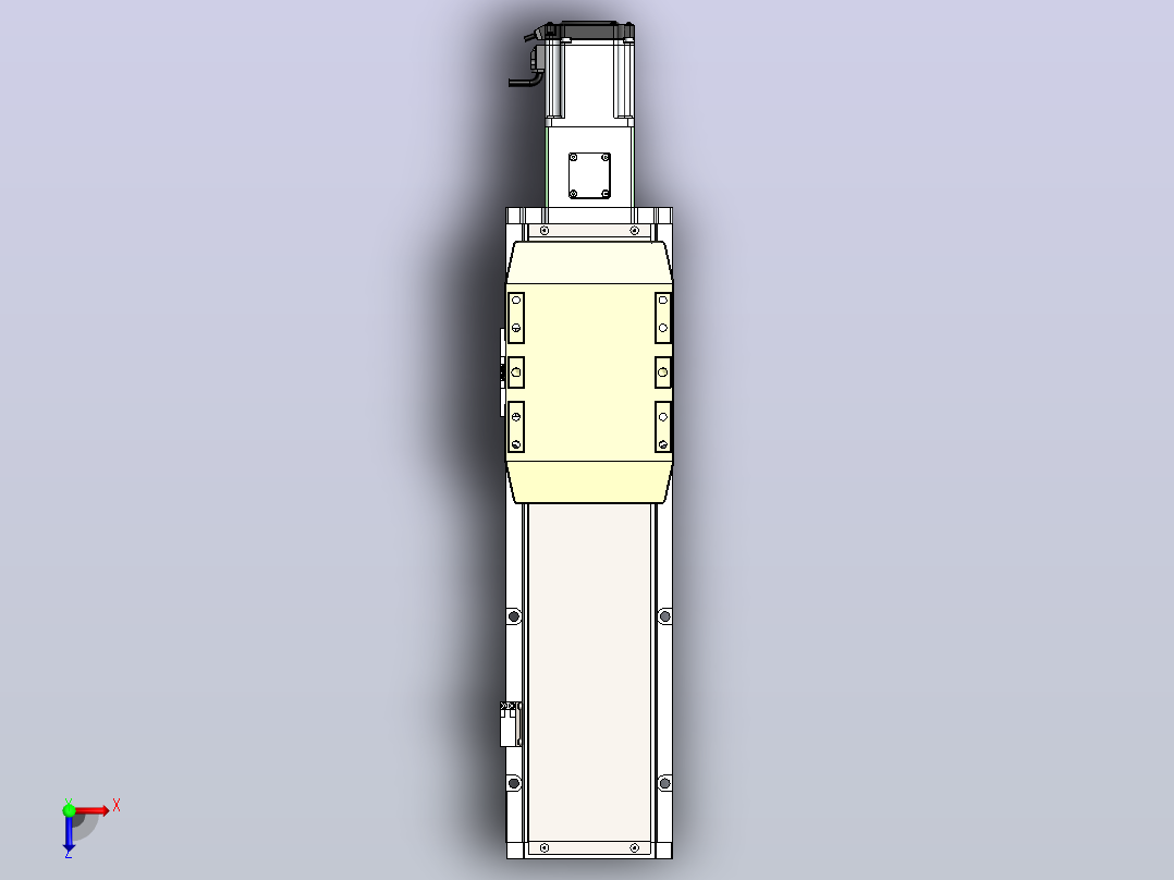 内嵌式螺杆 GTH15-750W伺服[GTH15-L10-300-BC-P750W-C2-N]丝杆滑台模组松下马达俯视图