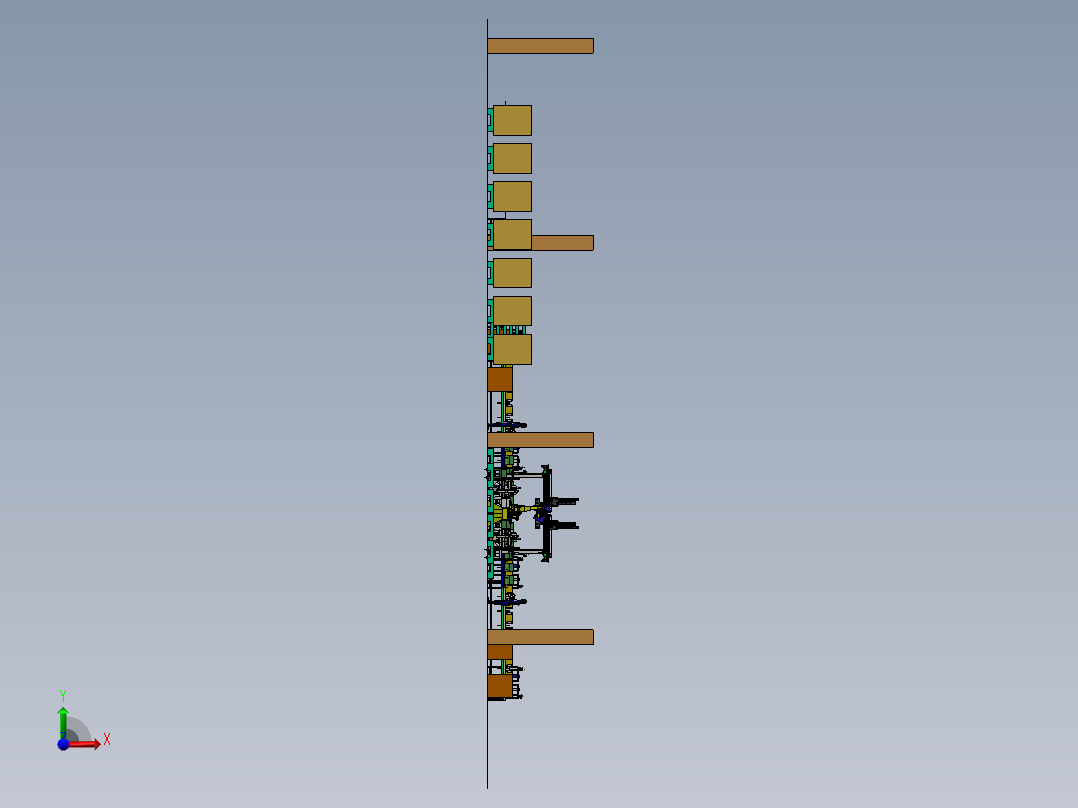 纸盒包装线后段自动化流水线sw18可编辑前视图