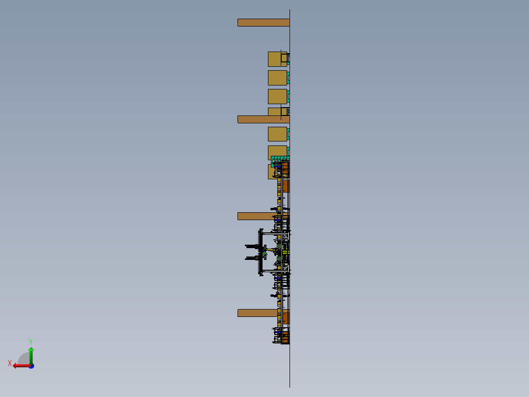 纸盒包装线后段自动化流水线sw18可编辑后视图