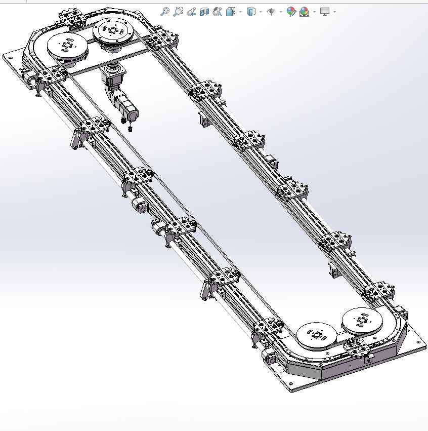 环形导轨线 自动化流水线 3D图 机械设计自动化3D模型参考文件