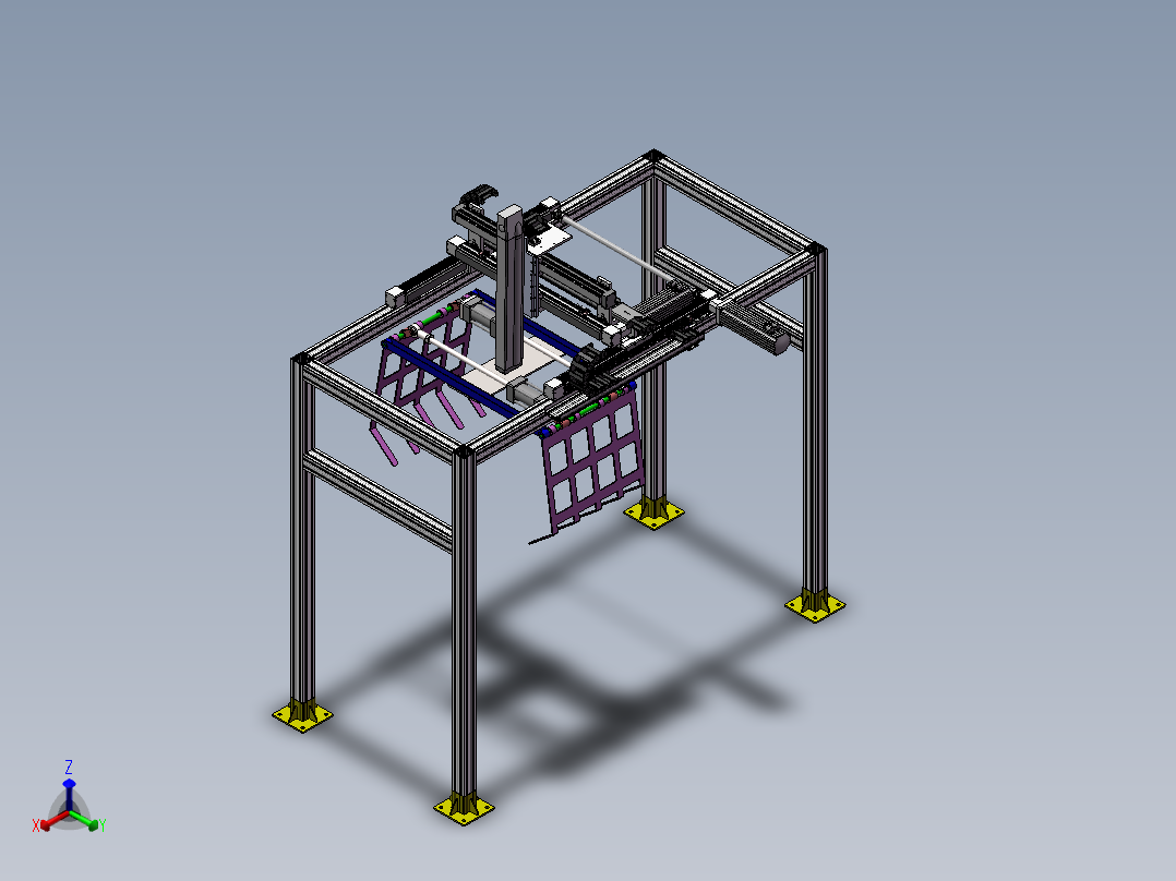 F819 三坐标龙门架式机械手正等轴测图