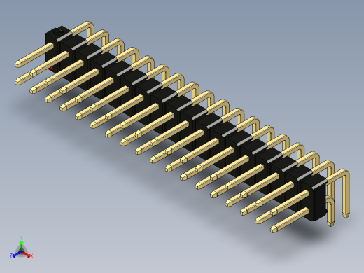 彩色公排针 100mil 2.54mm 系列-DS1022_black_2x18p_100mil_TypeD_rev1.0