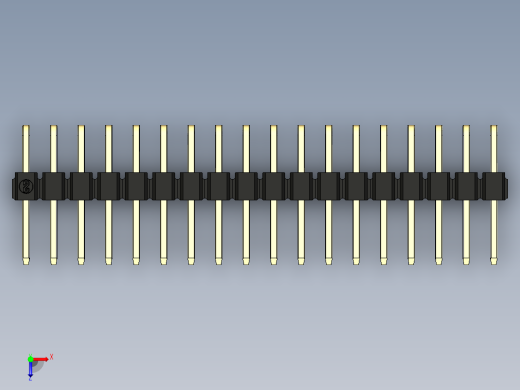 彩色公排针 100mil 2.54mm 系列-DS1022_black_2x18p_100mil_TypeD_rev1.0俯视缩略图
