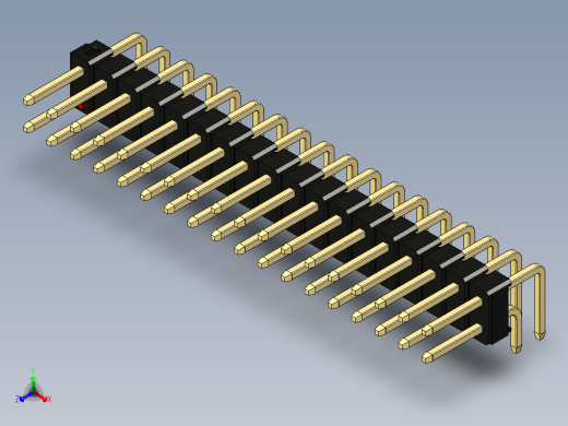 彩色公排针 100mil 2.54mm 系列-DS1022_black_2x18p_100mil_TypeD_rev1.0正等轴测缩略图