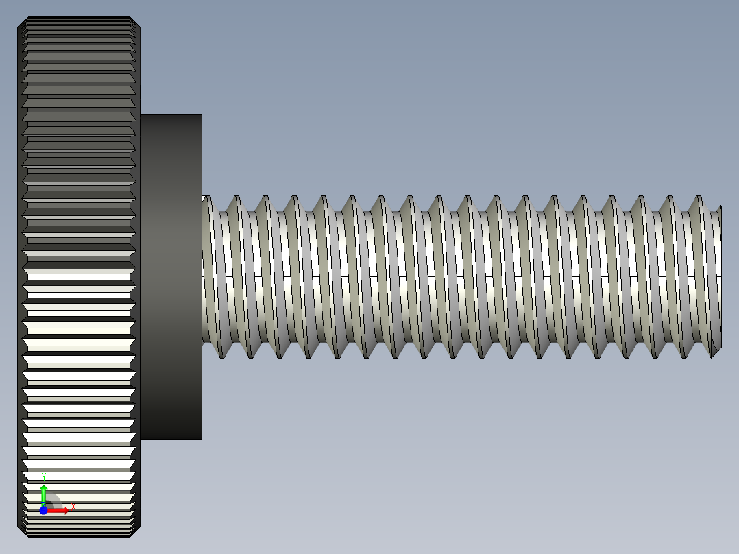 滚花旋钮-Knurled Knob 0.312x1.000x1.000.STEP前视图