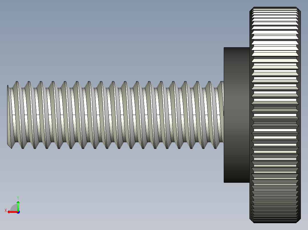 滚花旋钮-Knurled Knob 0.312x1.000x1.000.STEP后视图