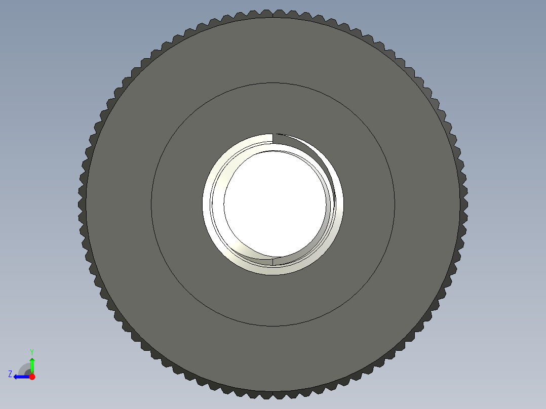 滚花旋钮-Knurled Knob 0.312x1.000x1.000.STEP右视图