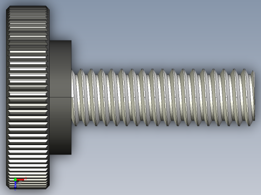 滚花旋钮-Knurled Knob 0.312x1.000x1.000.STEP俯视缩略图