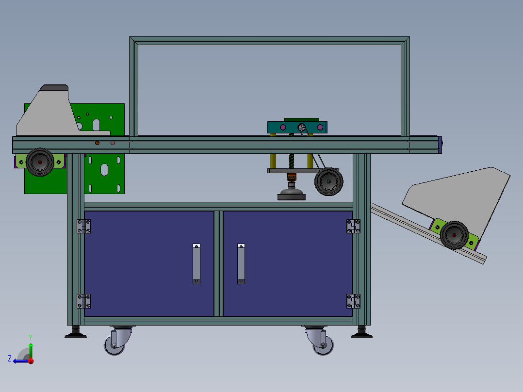非标分页激光喷码输送线右视图