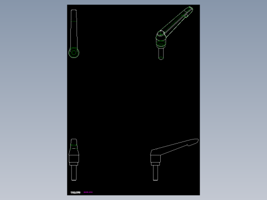 調整式把手(鋅合金)5568-2D多系列多零件图纸模型