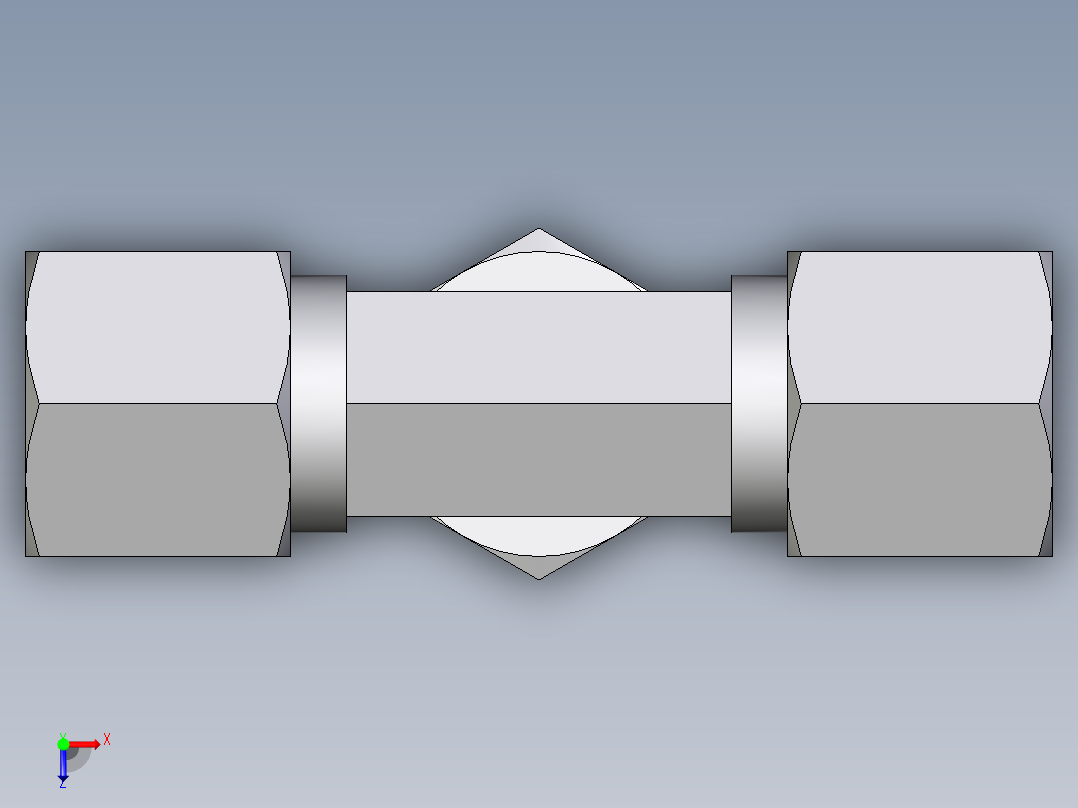 卡套式工业通用硬管接头EO_Assembled_adjustable_standpipe_branch_tee_EVT08SM71俯视图
