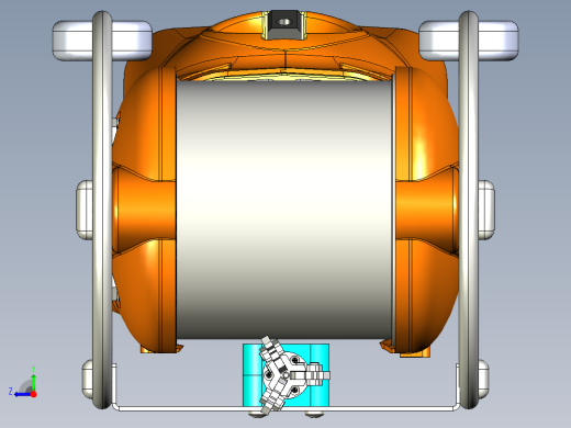 Minisub迷你潜艇水下无人机3D数模图纸 STEP格式右视缩略图