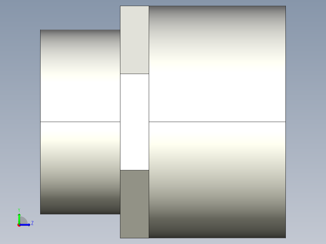 4KIFC 用溶剂焊接插座DF双适配器，溶剂焊接插口DM和BSP的阳螺纹端R左视图
