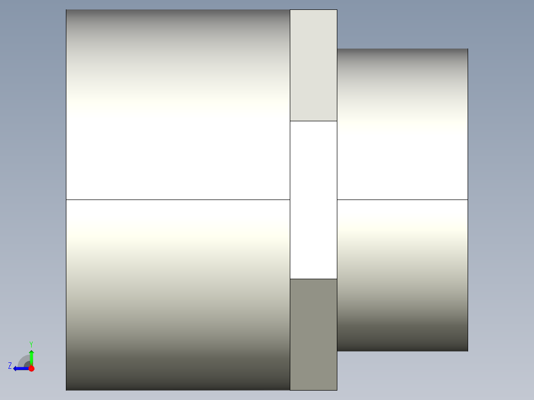 4KIFC 用溶剂焊接插座DF双适配器，溶剂焊接插口DM和BSP的阳螺纹端R右视图