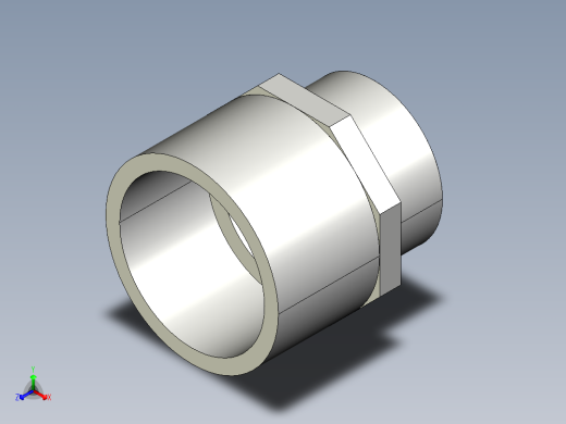 4KIFC 用溶剂焊接插座DF双适配器，溶剂焊接插口DM和BSP的阳螺纹端R正等轴测缩略图