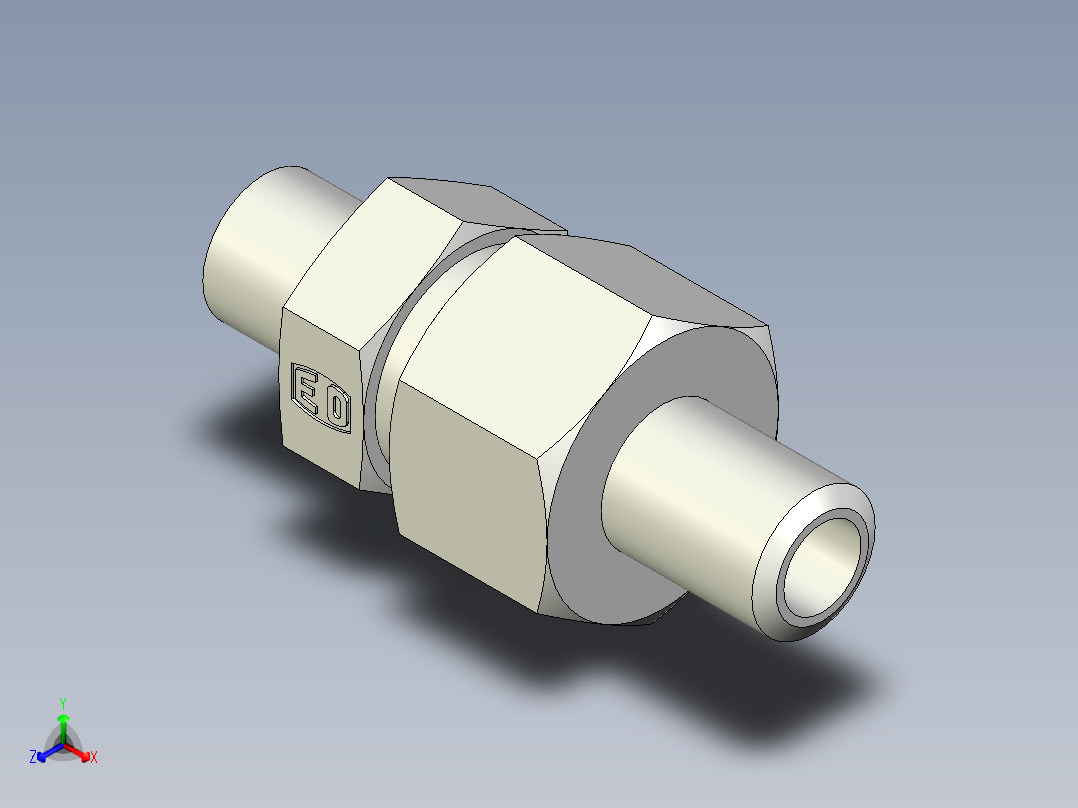 卡套式工业通用硬管接头EO_Weld_fitting_for_tubes_ASK616X3S正等轴测图