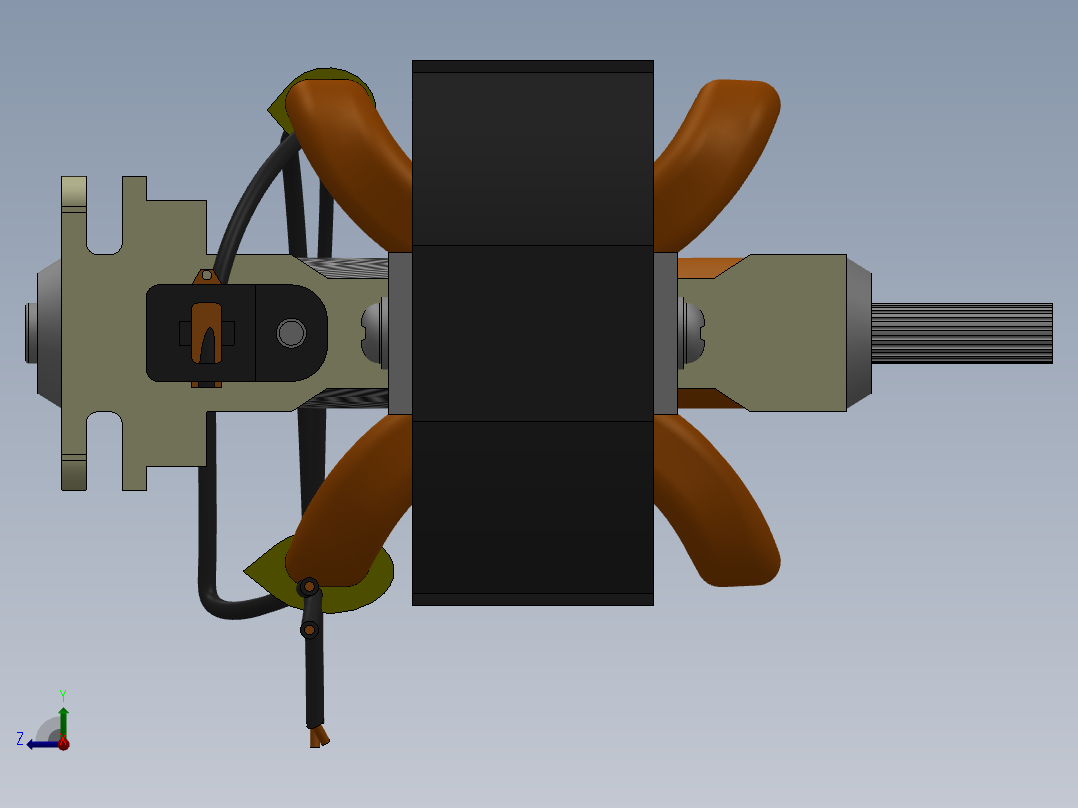 两款单相交流串励电机HC54==381226==40右视图