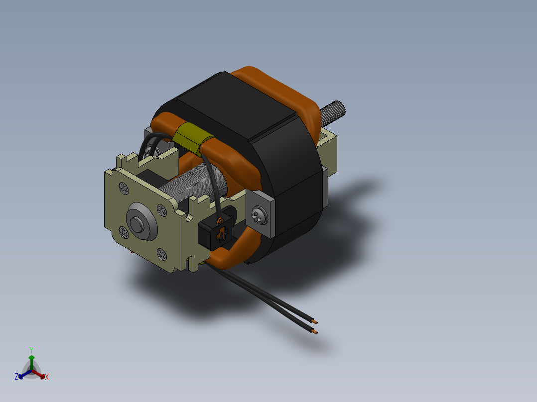 两款单相交流串励电机HC54==381226==40正等轴测图