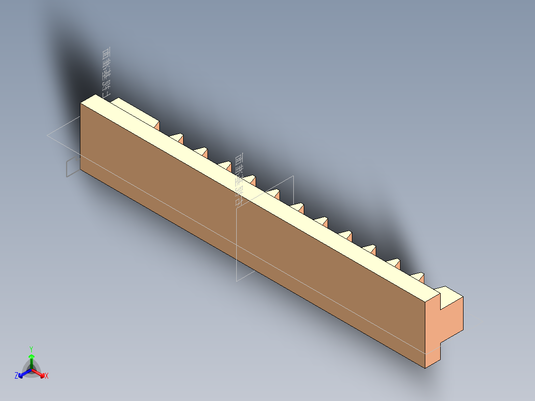 S34 齿条正等轴测图