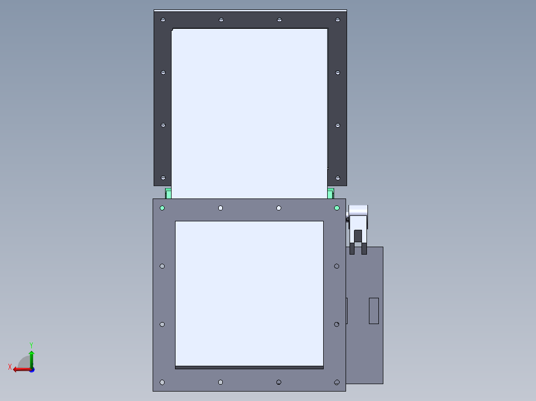方形三通后视图
