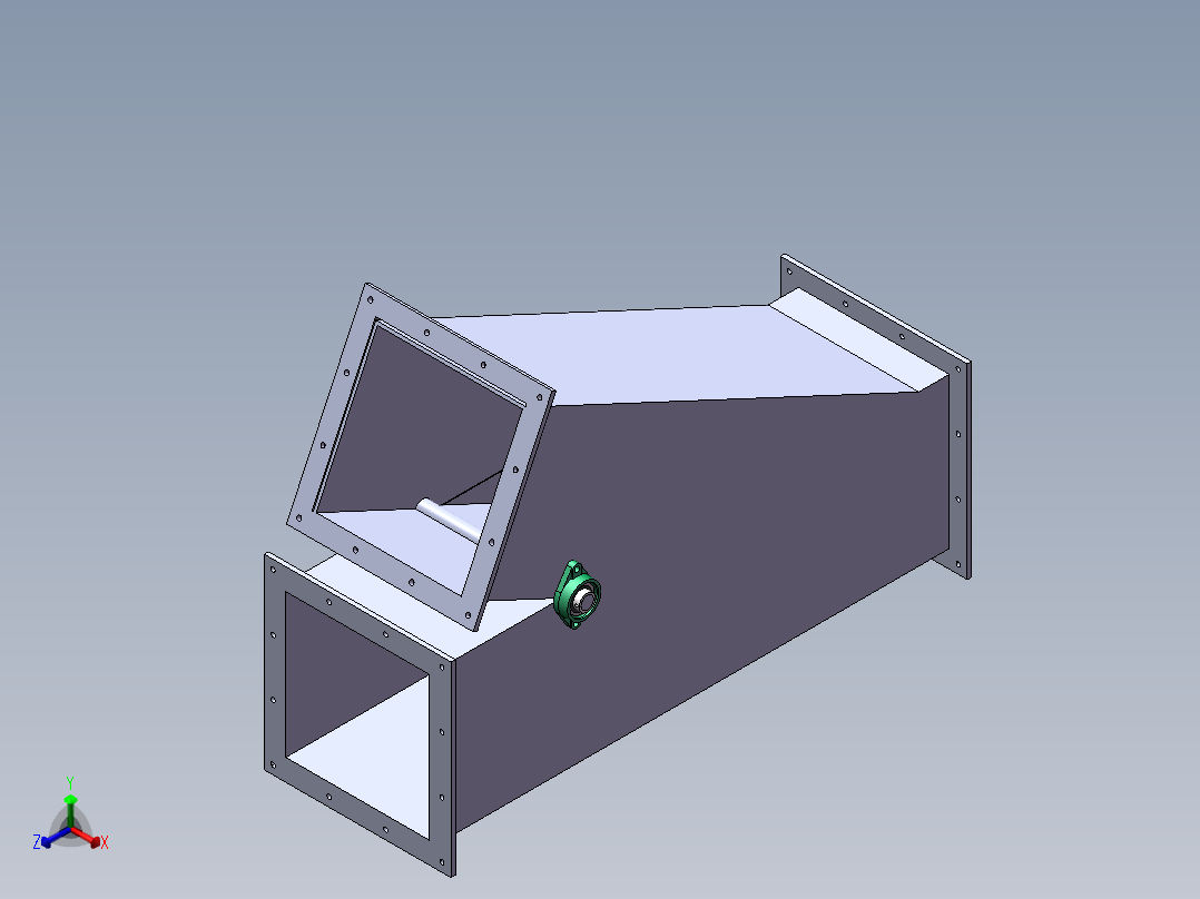 方形三通正等轴测图