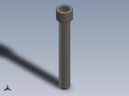 Screw_DIN_912_M12x90F_A2.SLDPRT公制内六角螺钉正等轴测缩略图