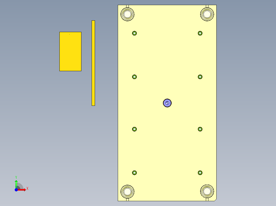 灯管（多斜顶及镶件拼模）前视图