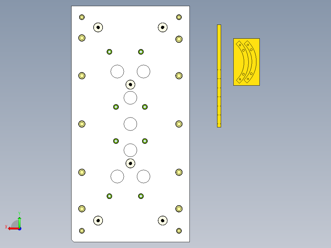灯管（多斜顶及镶件拼模）后视图