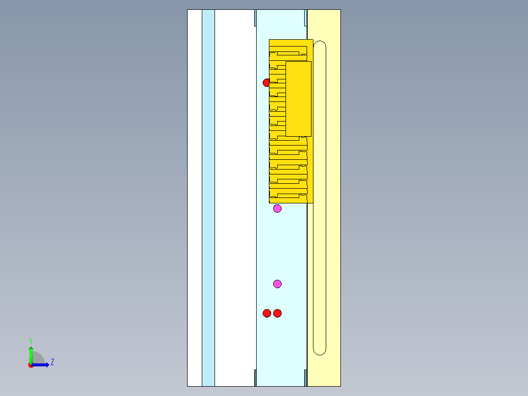 灯管（多斜顶及镶件拼模）左视图