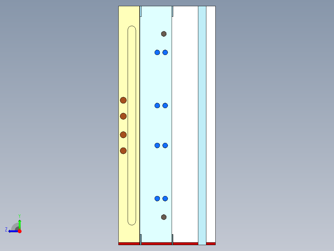 灯管（多斜顶及镶件拼模）右视图