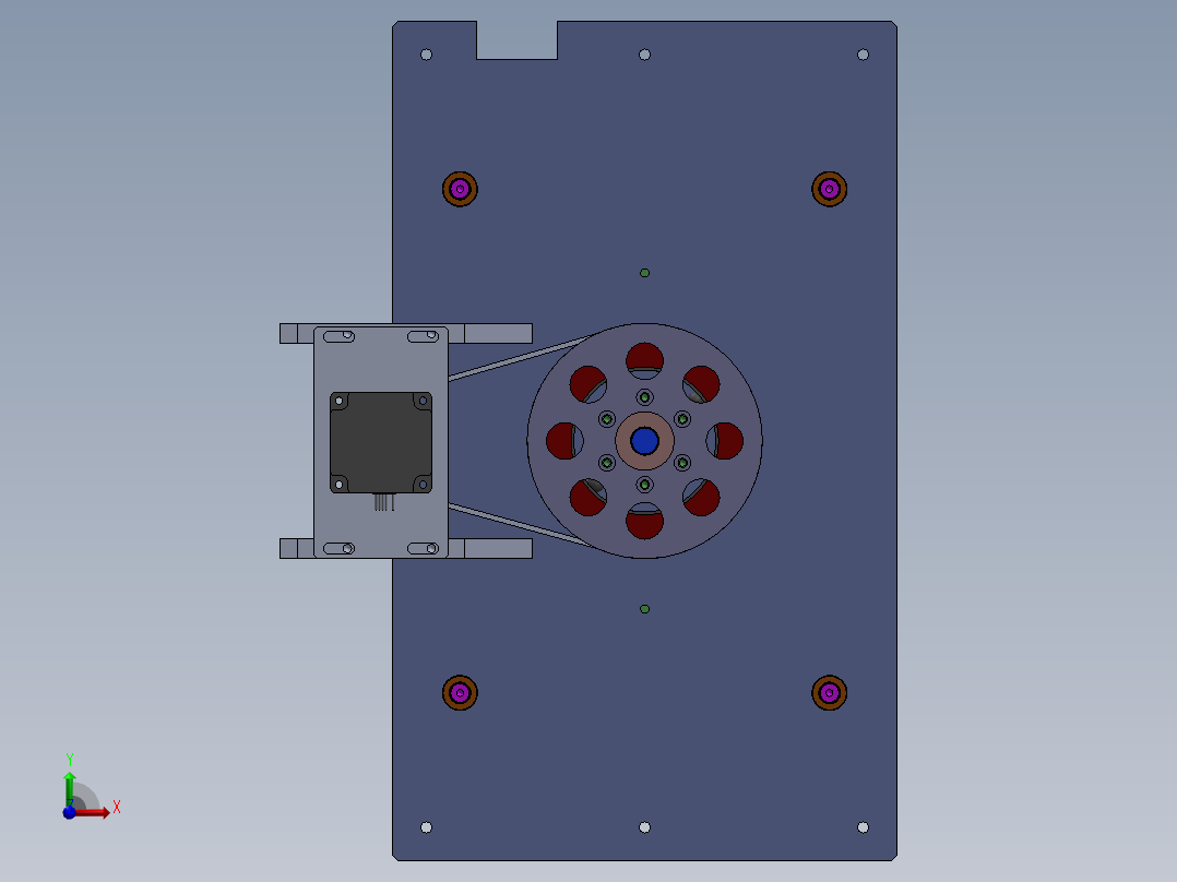 滚珠丝杆顶升升降机构3D数模图纸 Solidworks设计前视图
