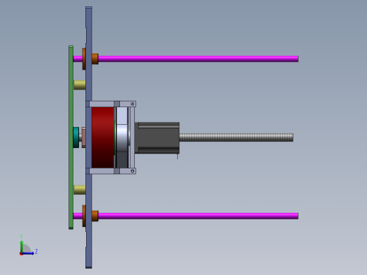 滚珠丝杆顶升升降机构3D数模图纸 Solidworks设计左视缩略图