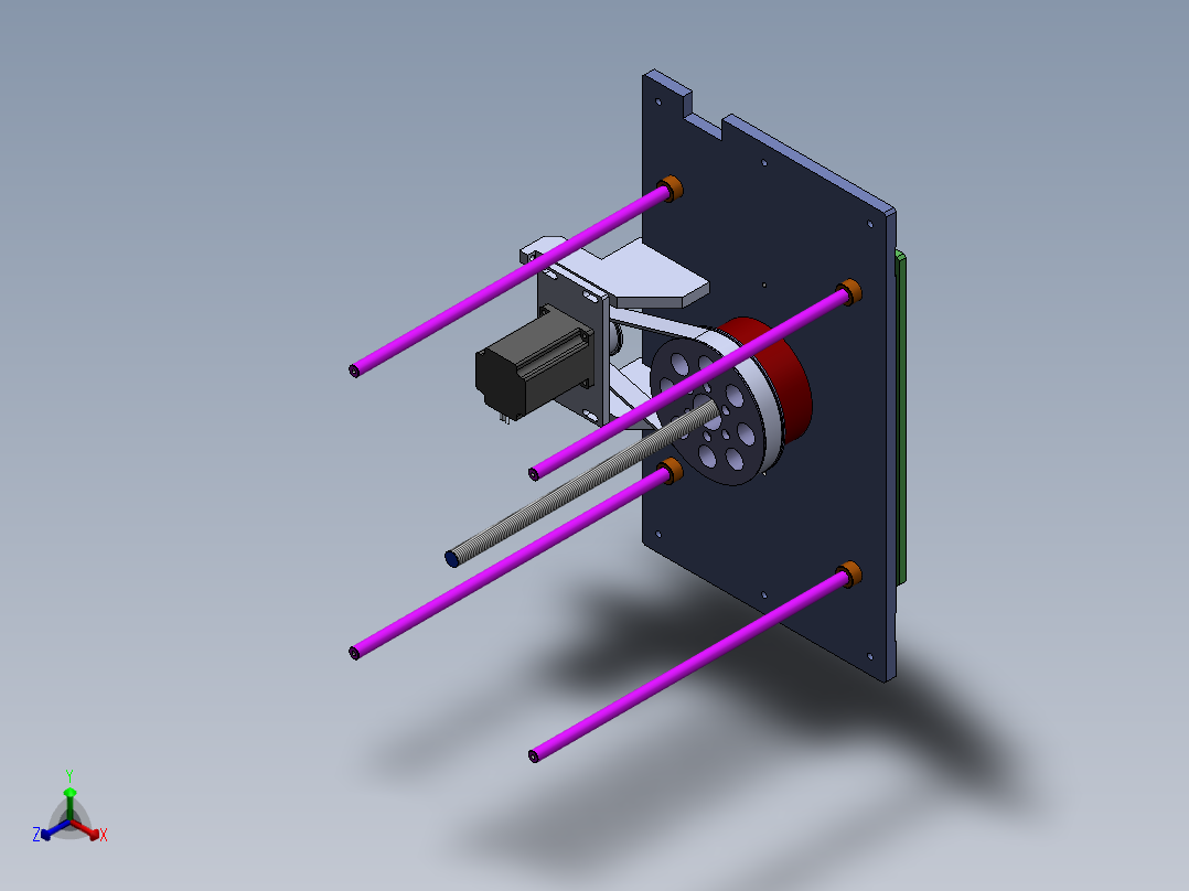 滚珠丝杆顶升升降机构3D数模图纸 Solidworks设计正等轴测图