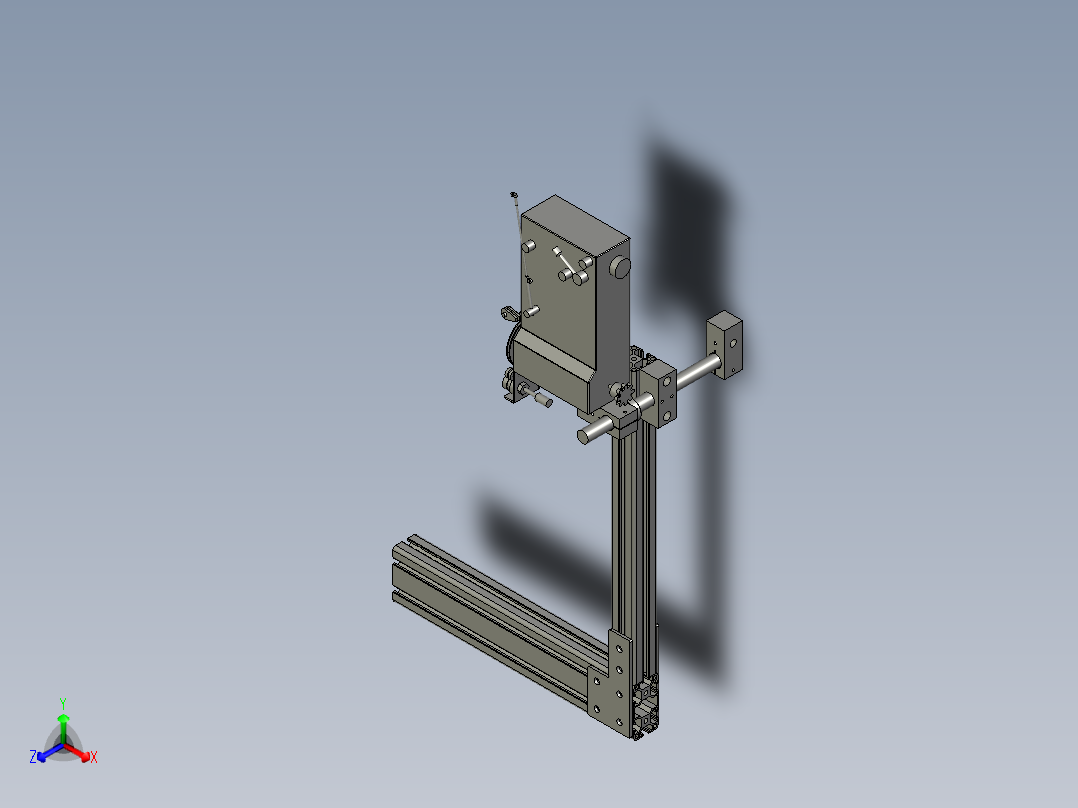 单轴绕线机S01A-A06-0000一轴机张力器组合正等轴测图