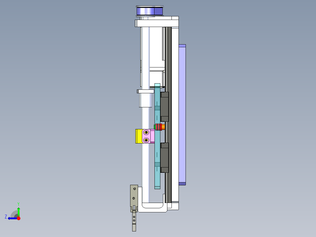 变距离的凸轮机械手右视图